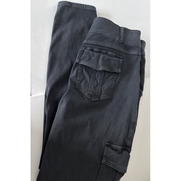 SPANX Denim - Spanx Jeans Size 1X Black Cargo Sleek Minimalist Slimming Pants Sculpted Modern